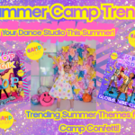 Collage of images of young dancers in bright colors